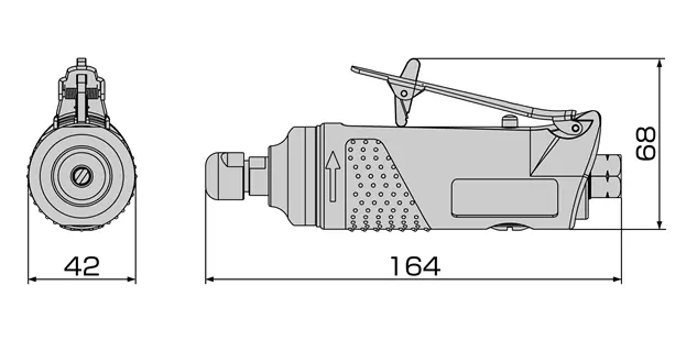 Dimensional drawing,TONE - AGR01 AIR GRINDER